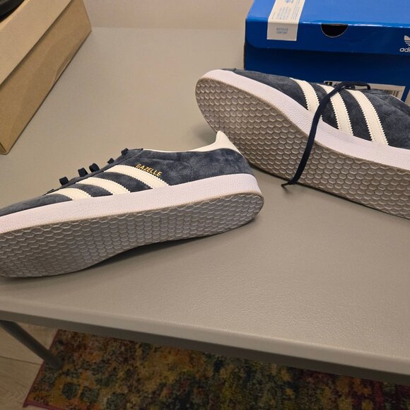 Adidas Gazelle Navy and White Men's size 14 - Picture 3 of 7